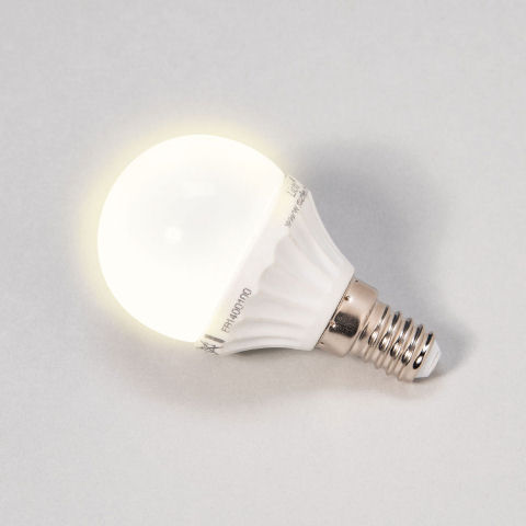 Energiesparende LED-Birne „Kugel” Fassung E14, 3 W