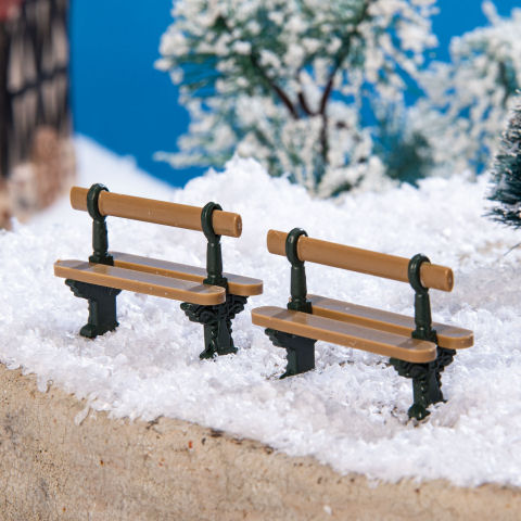 Miniatur Weihnachtsdeko „Parkbänke Nostalgie”