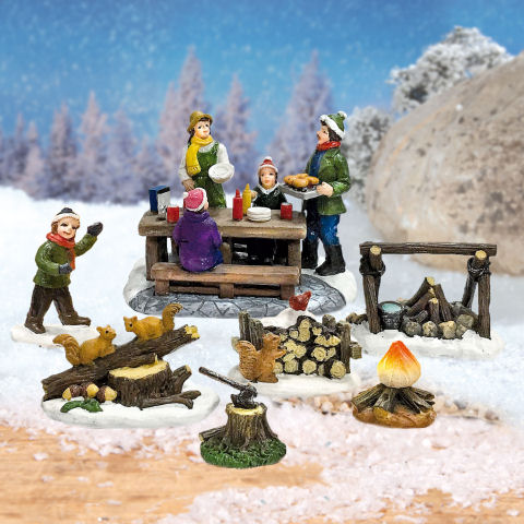 Miniaturfiguren Set „Winter-Picknick”