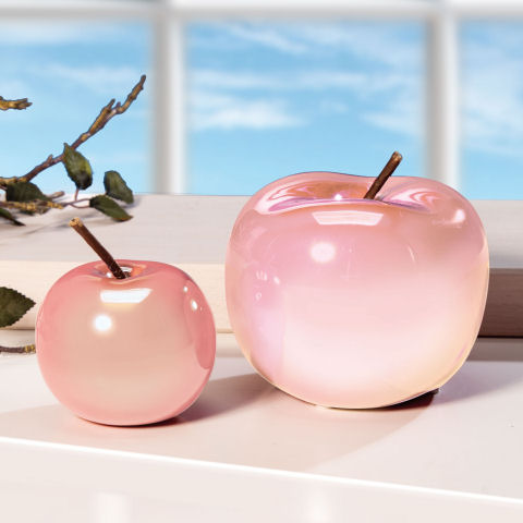 Deko-Äpfel aus rosé Keramik