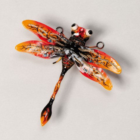 Wandobjekt „Libelle” Klein Rot